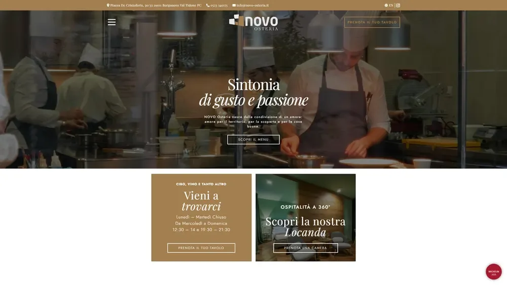 Il sito di Novo Osteria